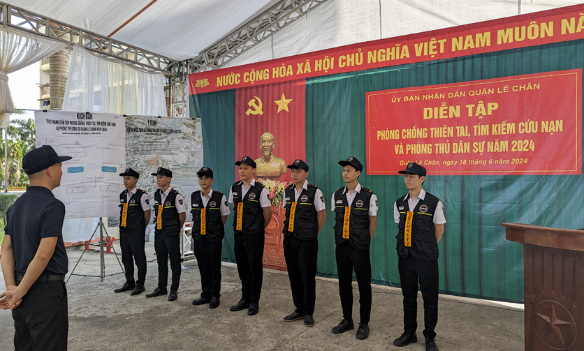 Kians duyệt dội hình nhân viên bảo vệ trước diễn tập