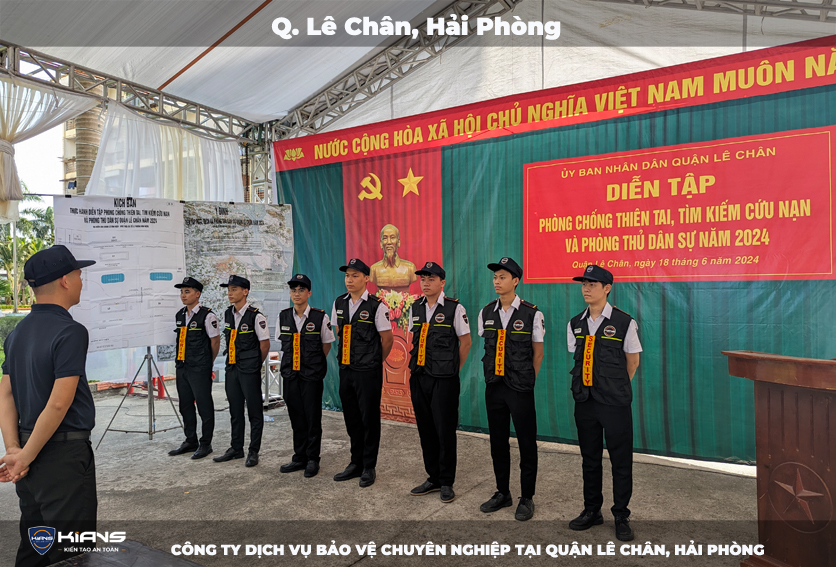 Bảo vệ diễn tập cứu hộ cứu nạn tại quận Lê Chân