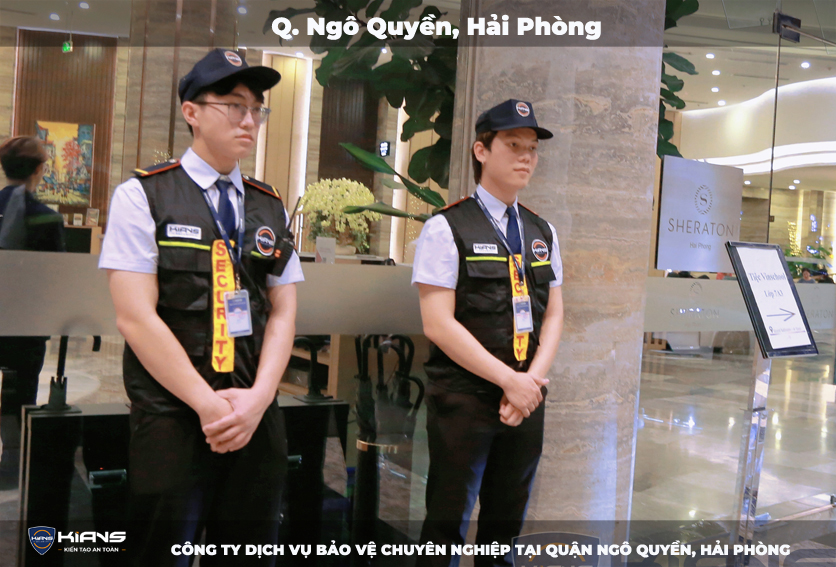 Nhân viên bảo vệ tại sảnh khách sạn tại Ngô Quyền Hải Phòng